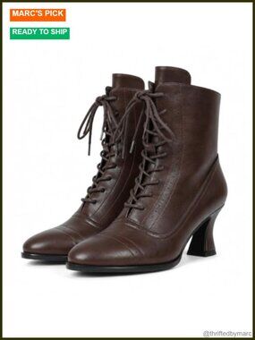 Women Mid-Calf Boots Chunky Heel Pull-On PU Renaissance Cosplay Costume